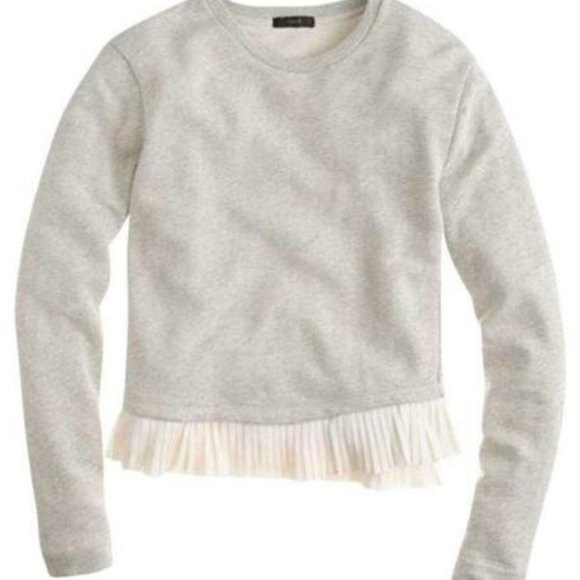 J. Crew Layered Ruffle Hem Sweatshirt Crew HW8925 - Picture 5 of 7